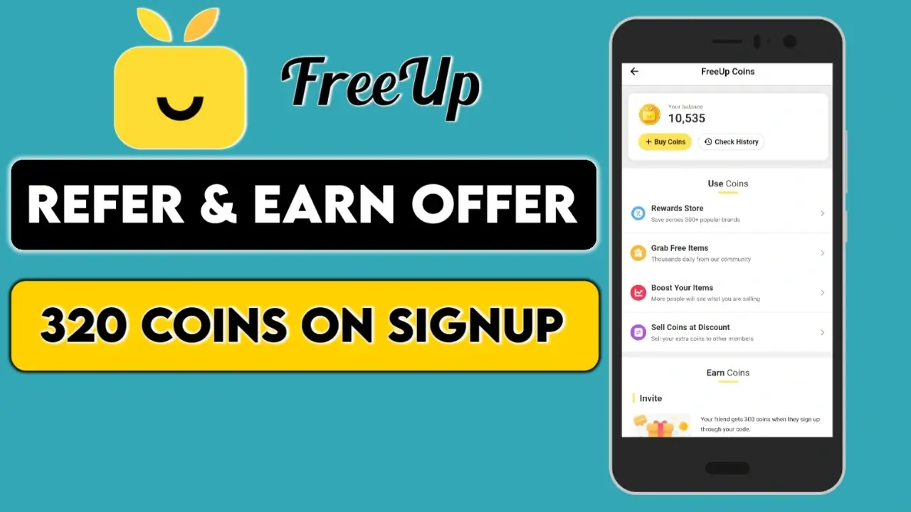 FreeUp Invite Code 1pWB: Get 320 Coins On Signup