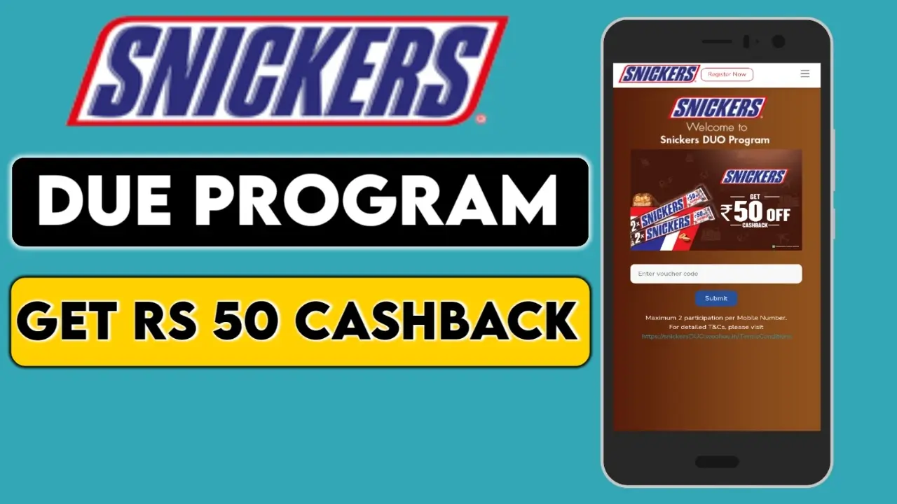 Snickers Duo Woohoo Cashback Offer: Get Rs 50 UPI Cashback