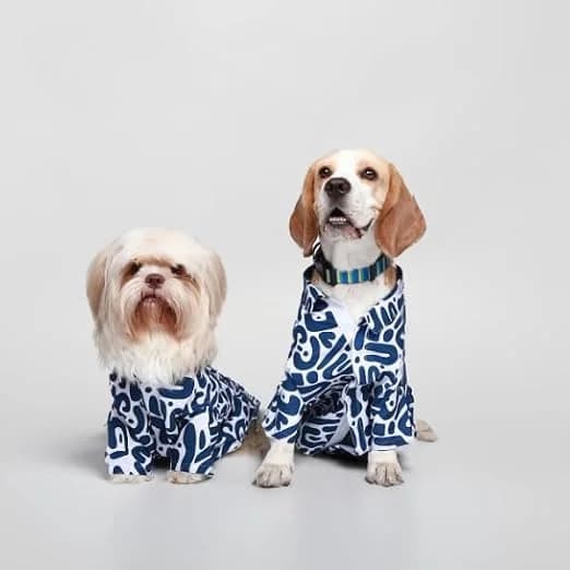 Ezra Polyester Blend Dog Shirt – Abstract Blue, X-Small | Lightweight & Breathable Outfit for Dogs | Stylish & Comfortable Pet Clothing and Outings