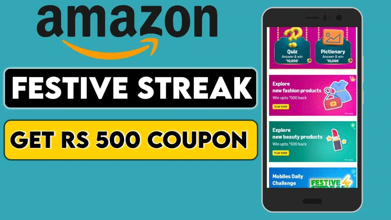 Amazon Festive Streak Challenge: Get Rs 500 Coupon Free