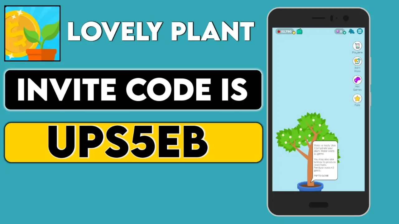 Lovely Plant App Invitation Code “UPS5EB”: Earn Up to 25$ PayPal Money