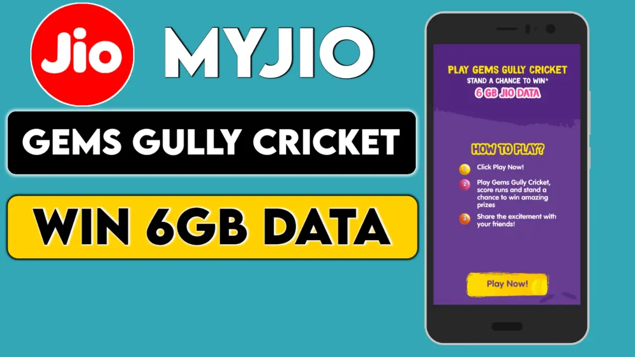 MyJio Free Internet Data Contest From Gems Gully Cricket Game