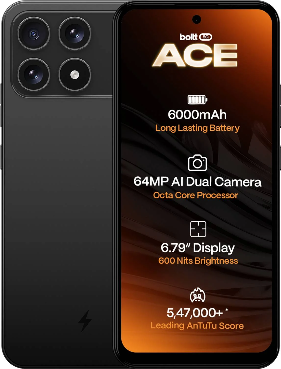 BOLTT ACE 5G (Midnight Black, 64 GB)