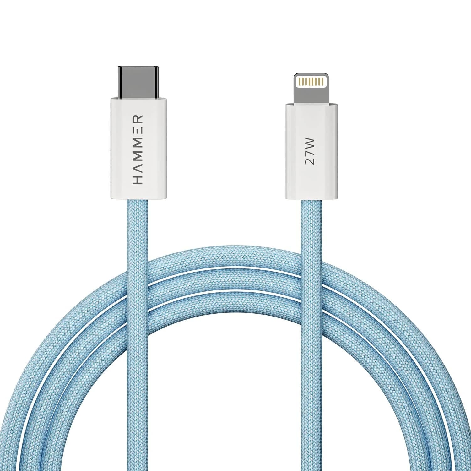 HAMMER 27W Type-C to Lightning 8 Pin Nylon Braided Cable