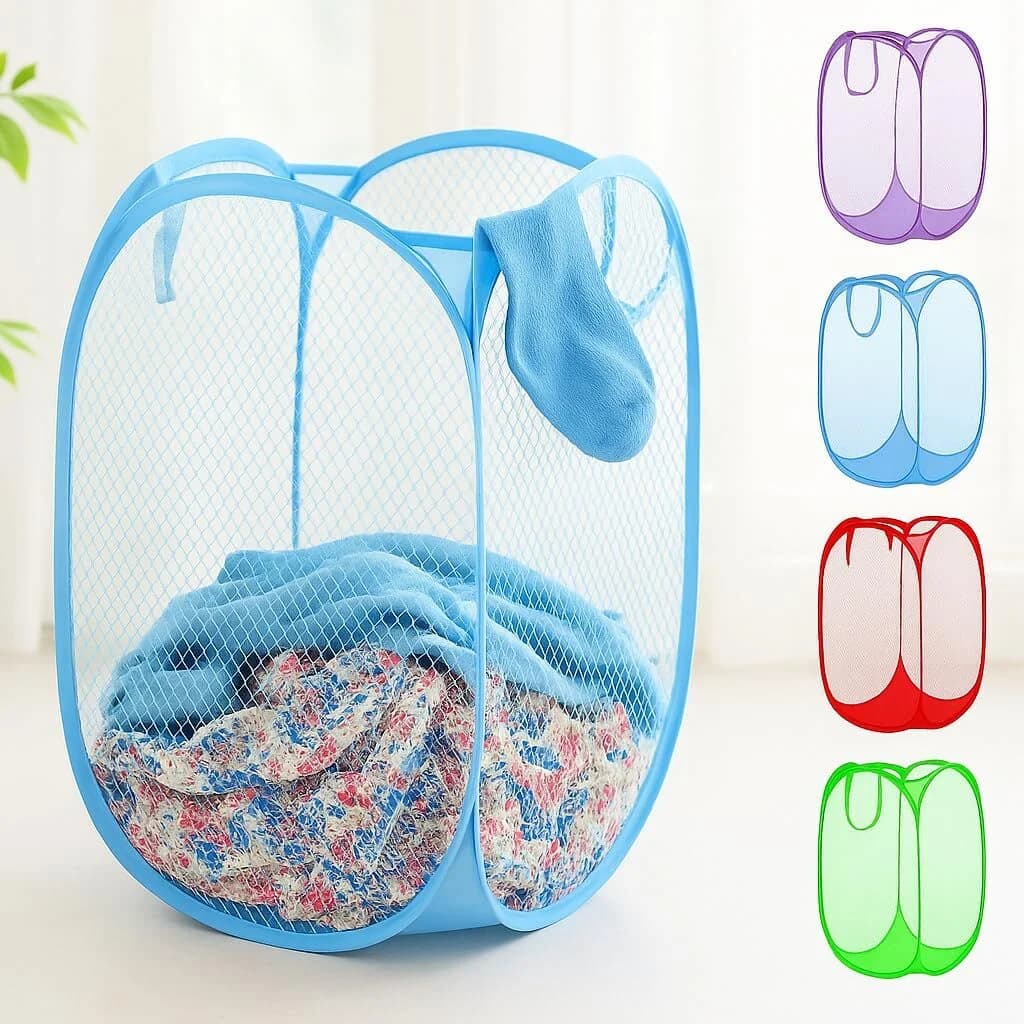 Heavy Duty Laundry Basket Large Round Collapsible Storage Hamper for Blankets Toys and Laundry