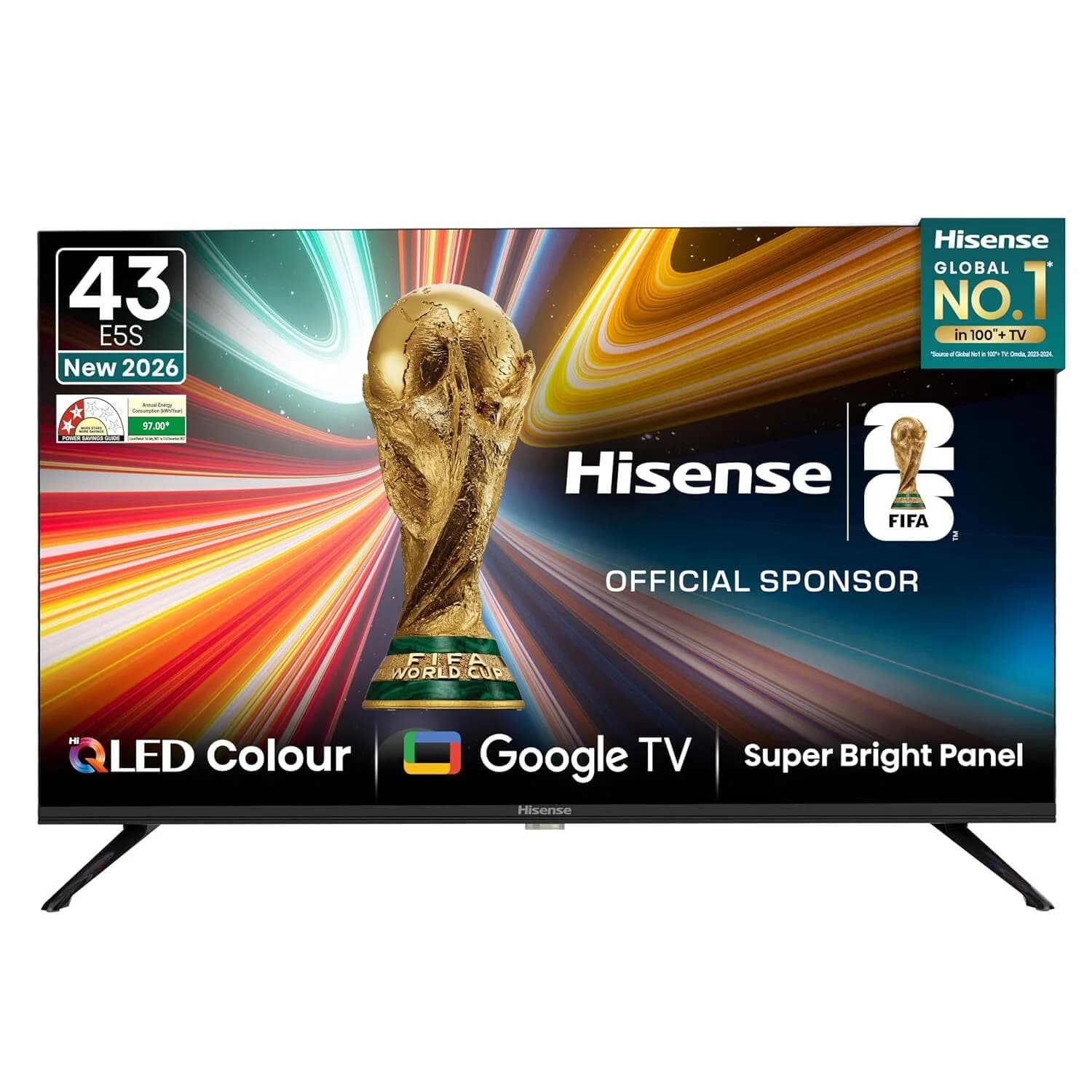 Hisense 108 cm (43 inches) E5S Series Full HD Smart Hi-QLED Google TV