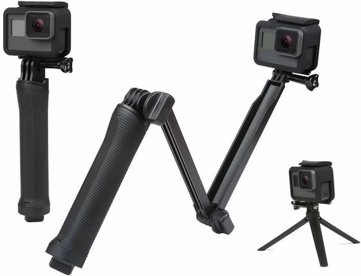 sounce 3Way Monopod Grip Tripod Foldable Selfie Stick,Stabilizer Mount Holder for GoPro Monopod