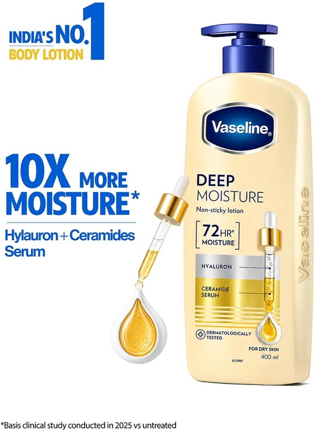 Vaseline Deep Moisture Non Sticky Body Lotion with Ceramide Hyaluron10X More