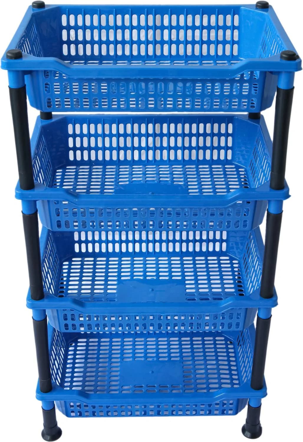 VM BOND Kitchen Rack 4 Layer Multipurpose Shelf Stand Basket Rack Plastic Fruit & Vegetable Basket