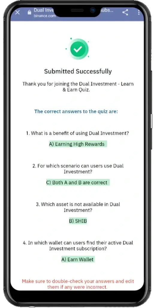 Binance Earn Dual Investment FREE ETH Subscription Survey QUIZ