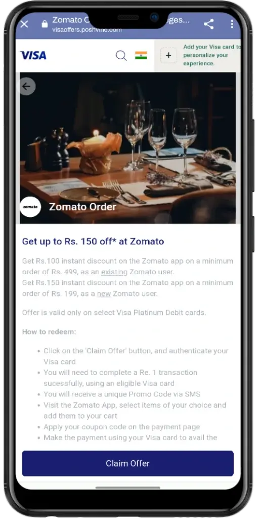 Zomato-Visa-Card-Offer