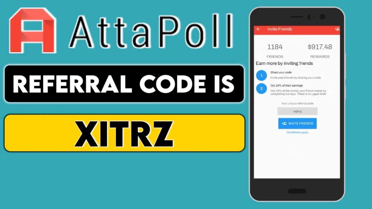 [20 Guaranteed] AttaPoll Referral Code 2024 " xitrz " Earn 10